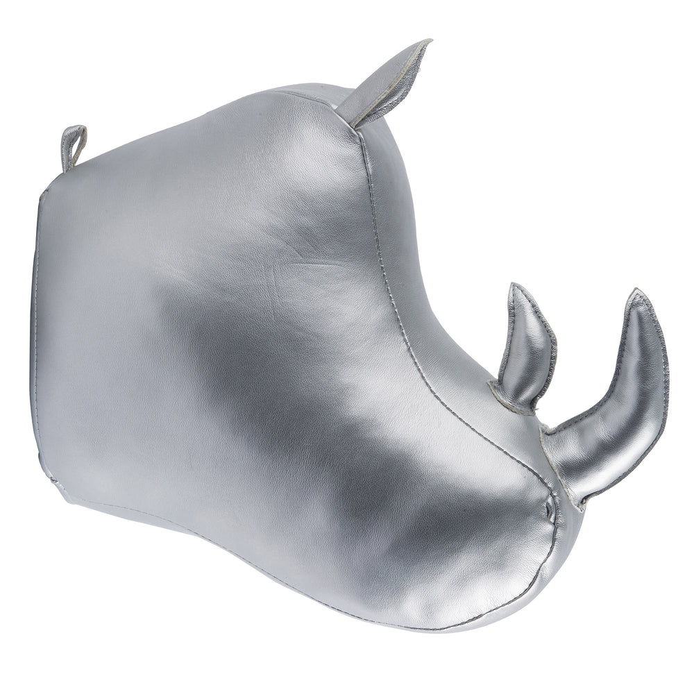 Silver Rhino Mounted Head