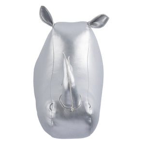 Silver Rhino Mounted Head