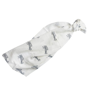 Gray Airplanes Baby Swaddle