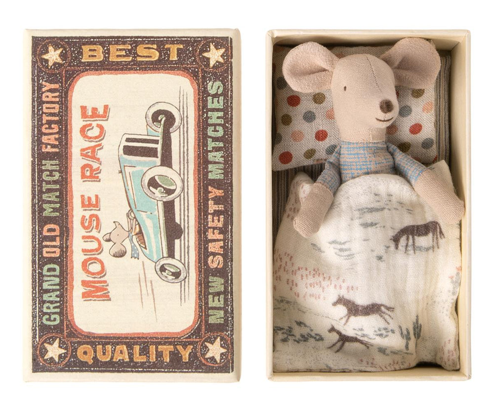 MAILEG LITTLE BROTHER MOUSE IN MATCHBOX