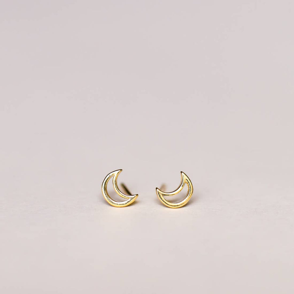 Minimalist Moon Stud Earrings
