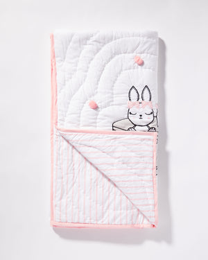
            
                Load image into Gallery viewer, Tea for Two Bunny Applique Reversible Baby Quilt
            
        
