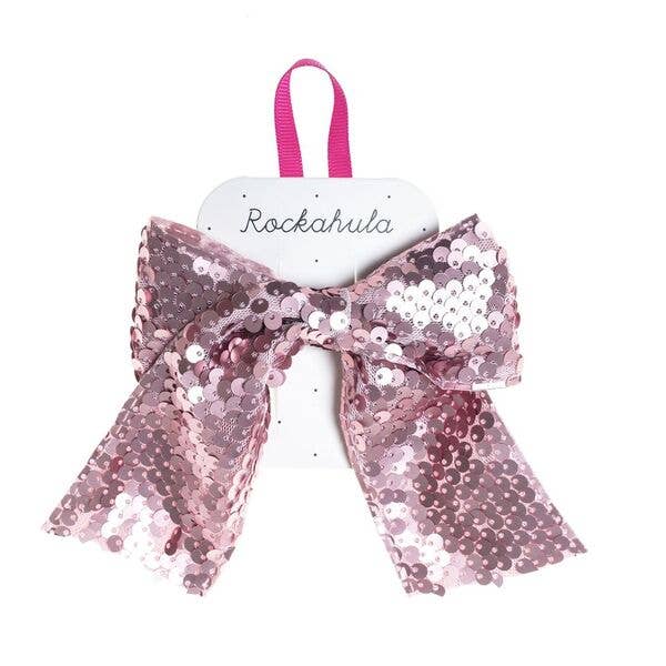 
            
                Load image into Gallery viewer, Super Sequins Bow Clip Pink by Rockahula Kids
            
        