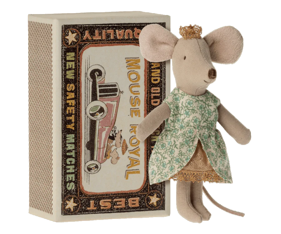 Maileg Princess Little Sister, Mouse in Matchbox